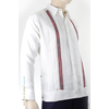 Guayabera de Lino Con Bordado a Mano Color Rojo Jaspeado GUAYABERAS 