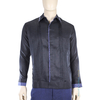 Guayabera Lino Negro Hecho a Mano con Combinacion de Telar GUAYABERAS 