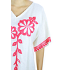 White Pure Linen Handmade Embroidered Blouse With Hand Embroidery TOPS