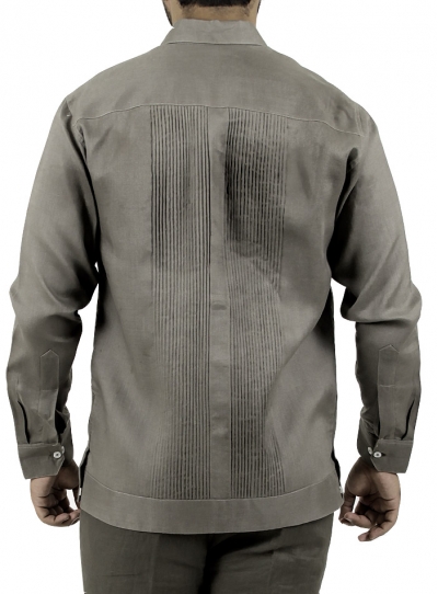 Grey Long Sleeve Guayabera GUAYABERAS