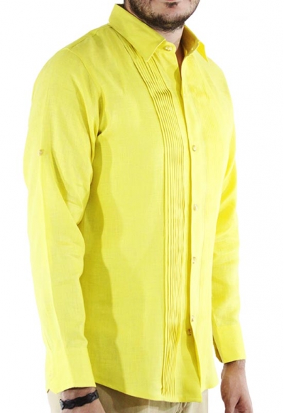 Convertible 100% Yellow Linen Shirt SHIRTS