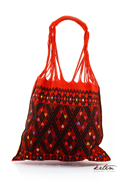 Red Color Hand-made Waist Loom Handbag BAGS & POUCHES