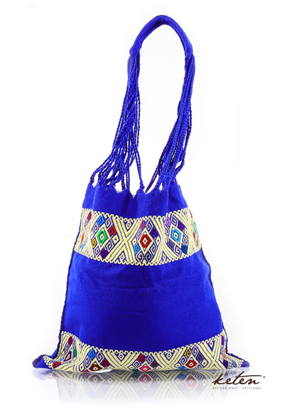 Blue Handwoven Mexican Morral Bag BAGS & POUCHES