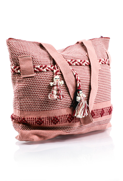 Hermoso Bolso Palo de Rosa Telar De Cintura BOLSAS & CARTERAS