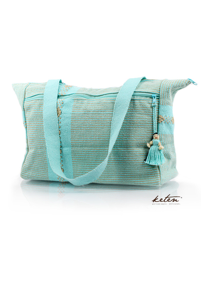 Aqua Ethnic Cloth Shoulder Bag Waist Loom BAGS & POUCHES