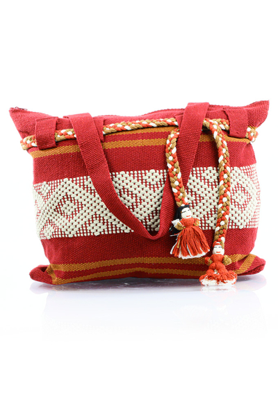 Bolso Mexicano Telar de Cintura Color Rojo BOLSAS & CARTERAS