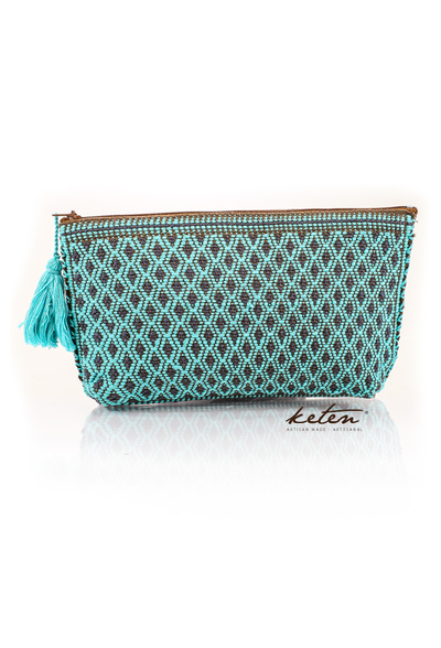 Aqua Hand Pouch Boho Waist Loom BAGS & POUCHES