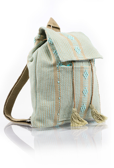 Mexican Folkart Aqua Backpack HandMade BAGS & POUCHES