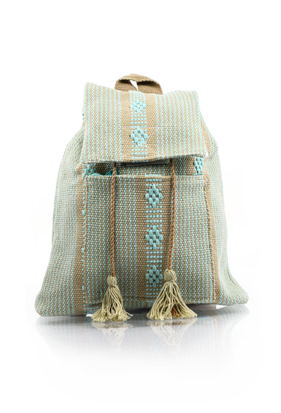 Mexican Folkart Aqua Backpack HandMade BAGS & POUCHES