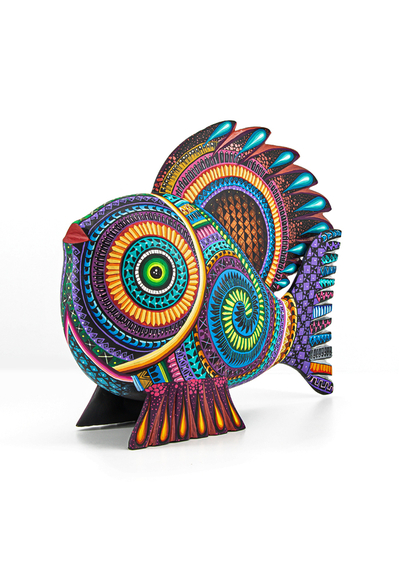 Handmade and Hand-Painted Fish Mexican Wood Alebrije ALEBRIJES - CARVED PIECES