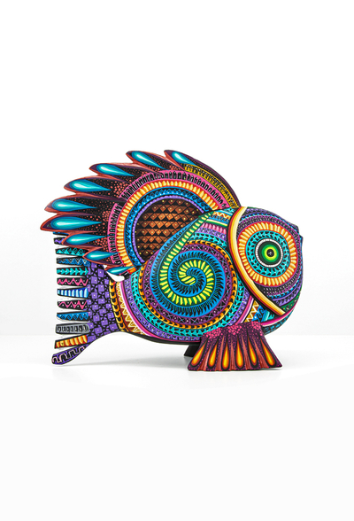 Handmade and Hand-Painted Fish Mexican Wood Alebrije ALEBRIJES - CARVED PIECES