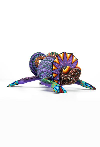 Alebrije de Camaleon Mexicano Hecho a Mano Pintado ALEBRIJES