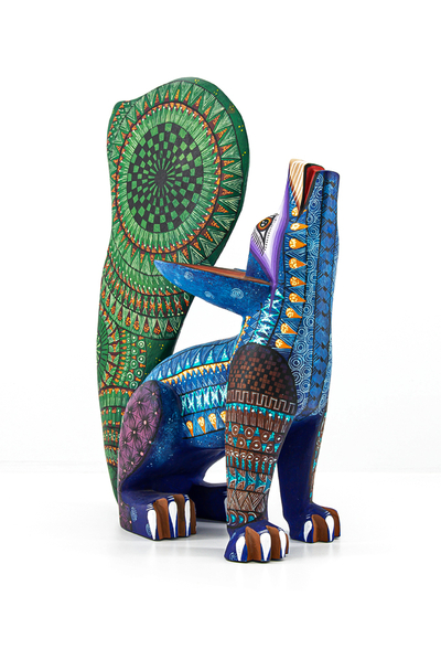 Beautiful Handmade Mexican Coyote Wood Alebrije