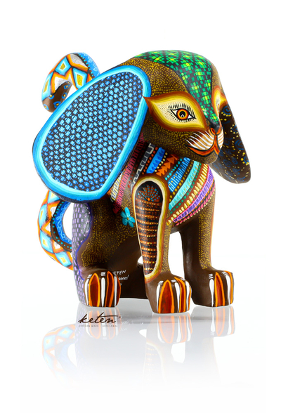 Colorido Perro De Alebrije Hecho Con Madera de Copal ALEBRIJES