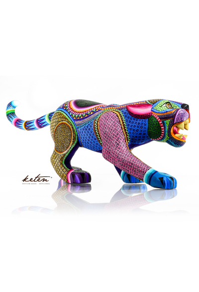 Gigante Alebrije Colorido Jaguar De Madera Copal Artesanal ALEBRIJES