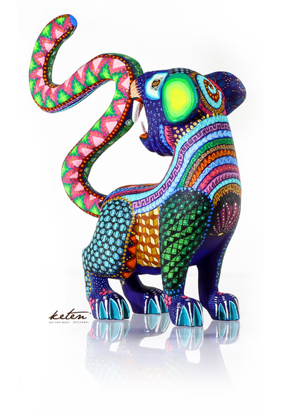 Baby Jaguar Alebrije Hand Carved Wood Hand Painted ALEBRIJES - CARVED PIECES