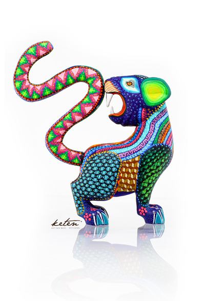 Baby Jaguar Alebrije Hand Carved Wood Hand Painted ALEBRIJES - CARVED PIECES