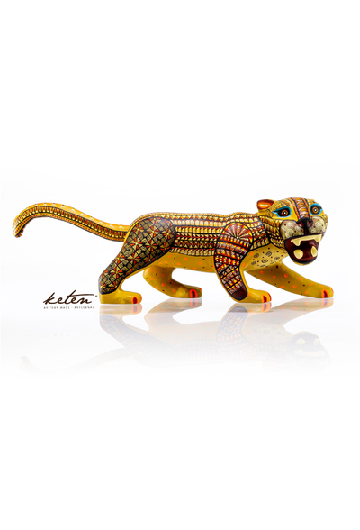 Alebrije Colorido Tonos de Amarillo Jaguar Alebrije De Madera Copal ALEBRIJES