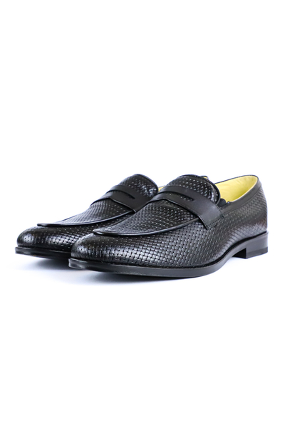 Black Genuine Leather Shoes For Men SHOES FOR MEN