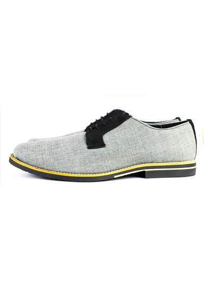 Zapatos de Piel Color Curry Gris Claro Para Hombre ZAPATOS