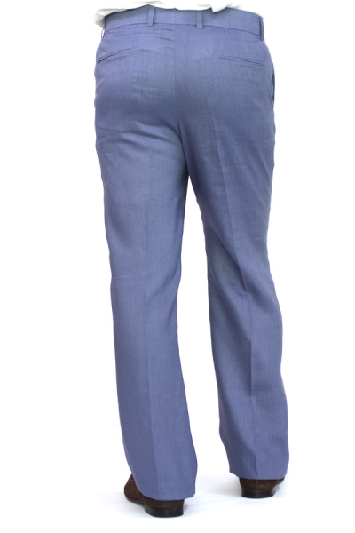 Regular Fit Blue Linen Pants TROUSERS