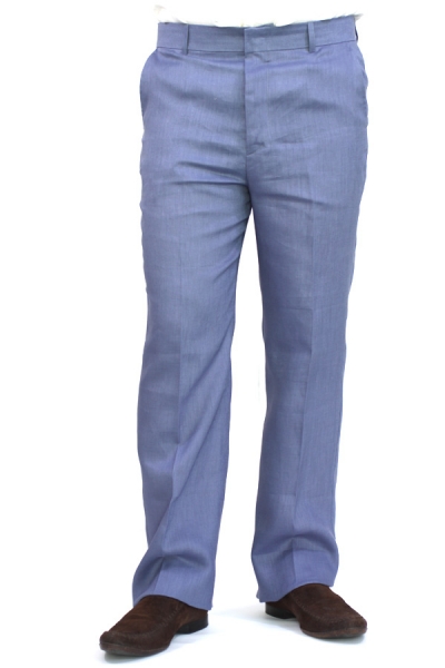 Regular Fit Blue Linen Pants TROUSERS