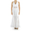 Long White Party Dress Cotton with Fine Lace WOMEN