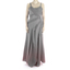 100% Pure Linen Long Dress With Pleats Gray Color DRESSES